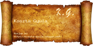 Koszta Gyula névjegykártya